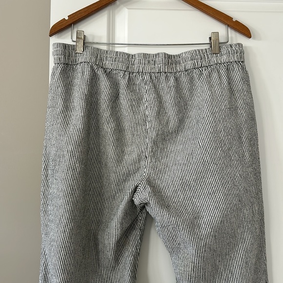 J Crew Striped Cuffed Linen Cotton Pull-on Pants w Pockets Sz 14 w MEASUREMENTS! - Picture 11 of 16